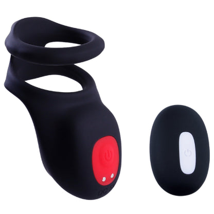 Cock and Scrotal Ornament with Clit Stimulator (Black)