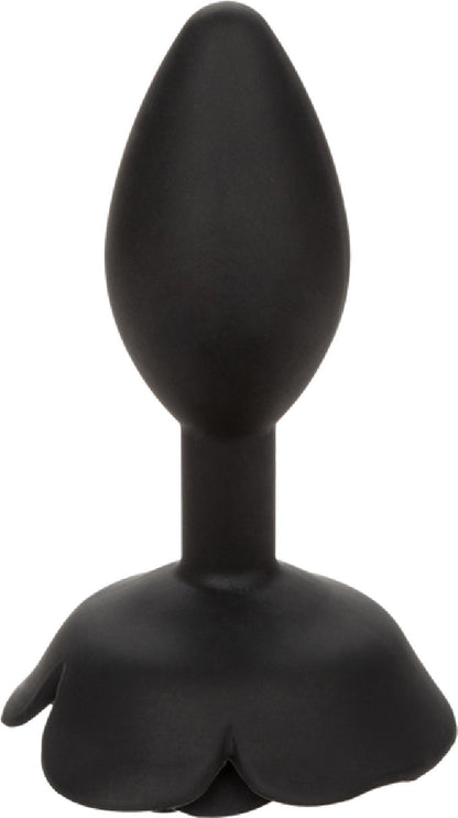 Large Rose Anal Plug (Black)