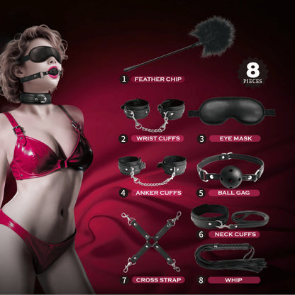 8-Piece BDSM Kit (Black)