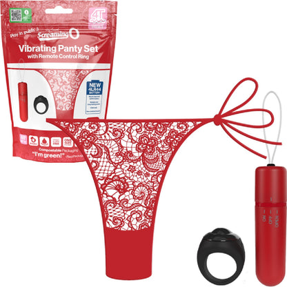 Vibrating Panty Set W/ Remote Ring 4t High Pitch Treble (Black)