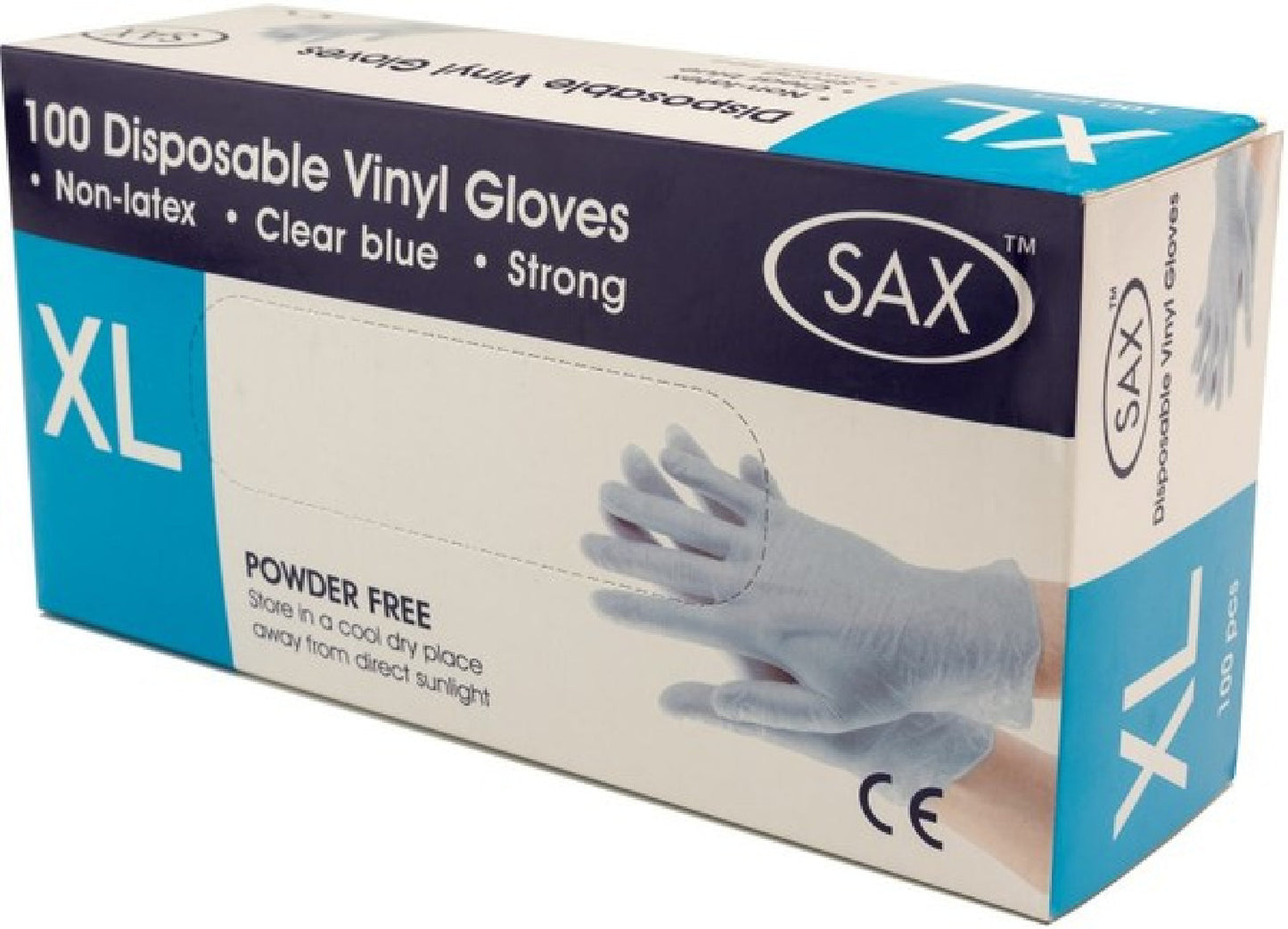 100 X Disposable Vinyl Gloves - Blue (Medium)