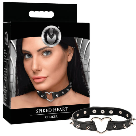 Spiked Heart Choker (Black)