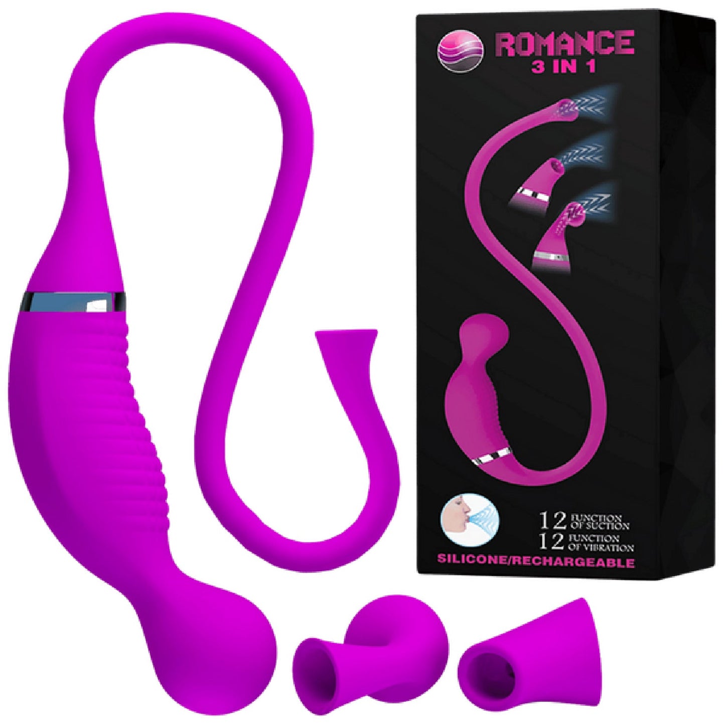 Rechargeable Romance 3in1 Vibrator (Purple)
