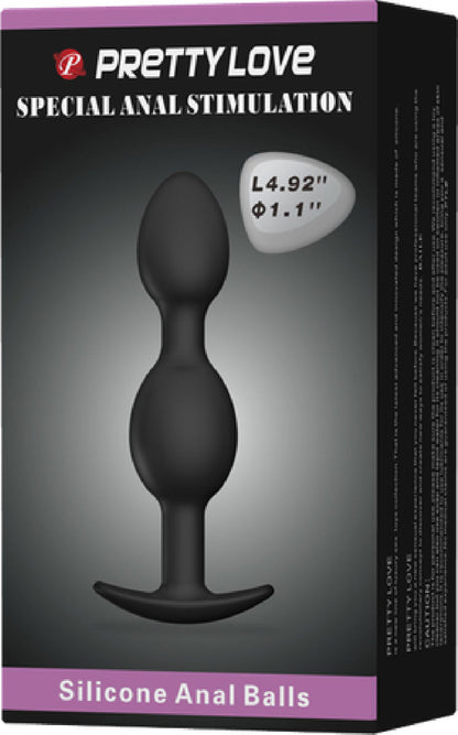 Silicone Anal Balls 4.92" (Black)