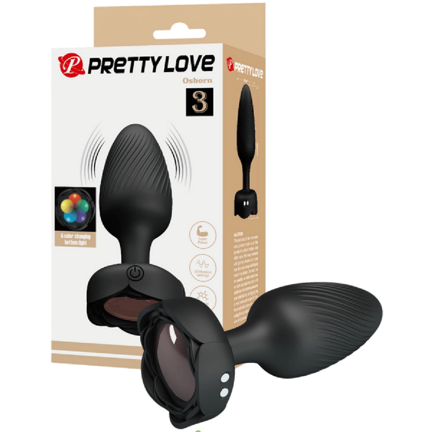 Varian - Light-Up Rechargeable Butt Plug (Black)