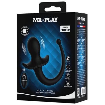 Remote Control Vibrating Butt Plug Tail (Black)