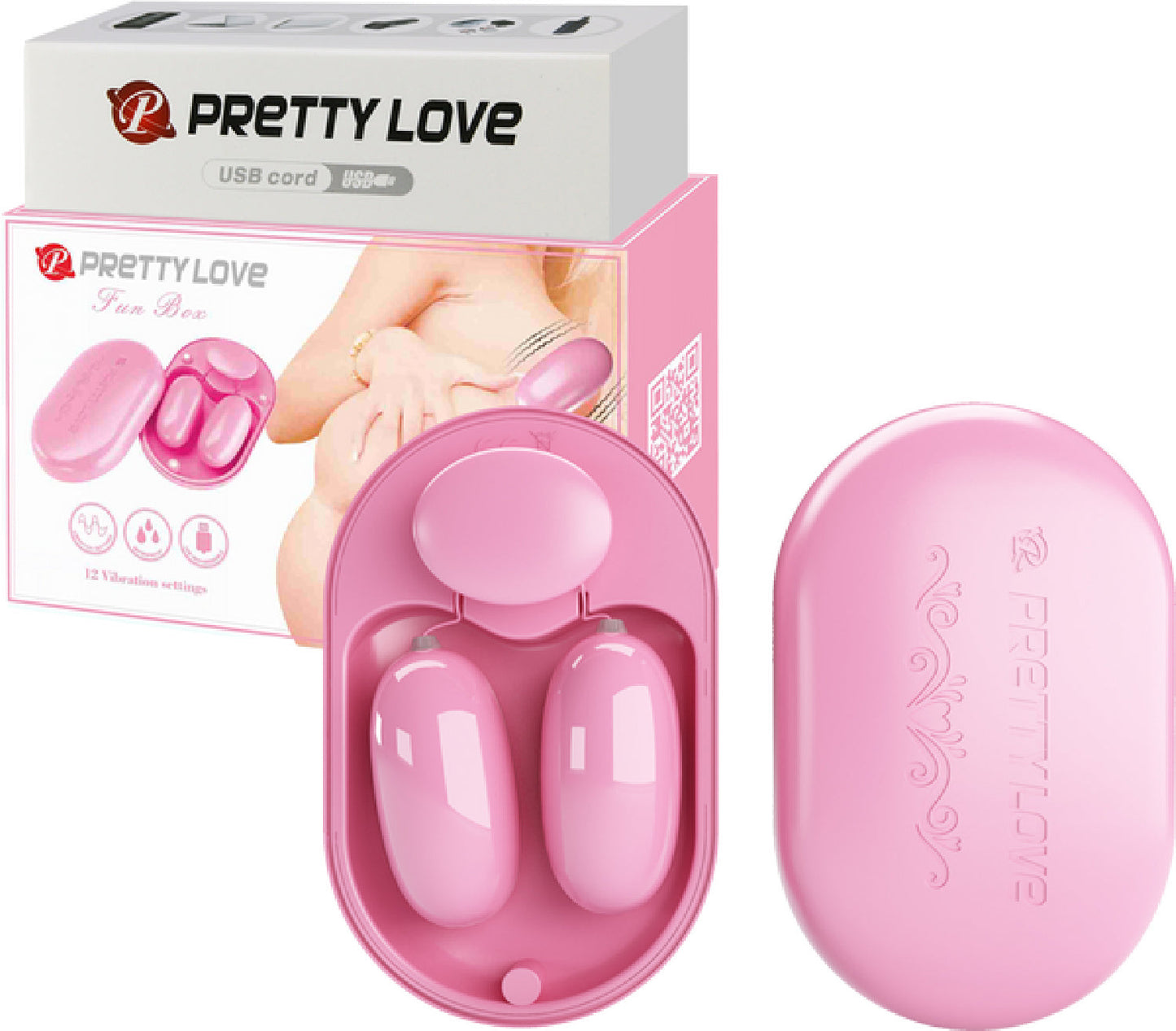 Dual Vibrating Bullet Fun Box - ReChargeable (Pink)