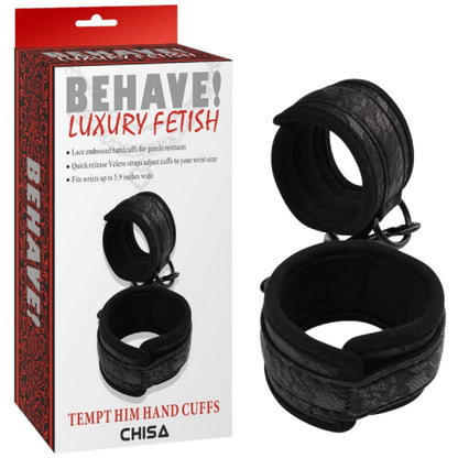 Tempt Him Hand Cuffs (Black)