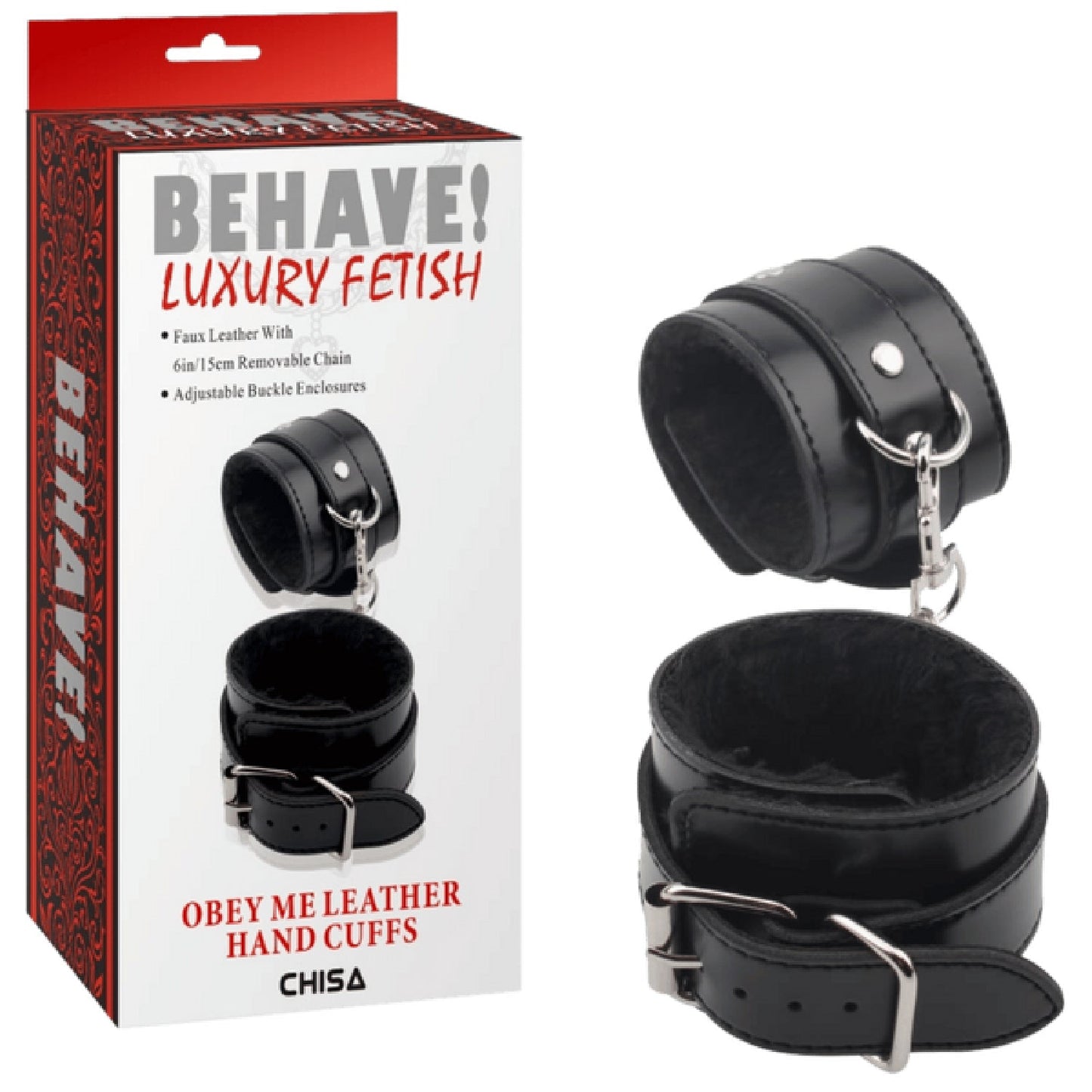 Obey Me Leather Hand Cuffs (Black)