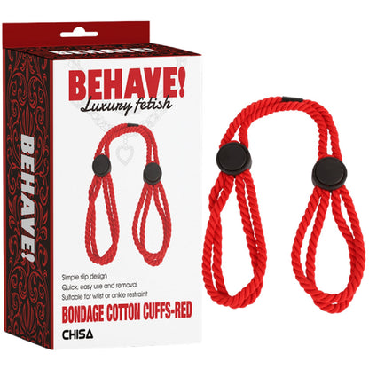 Bondage Cotton Cuffs (Red)