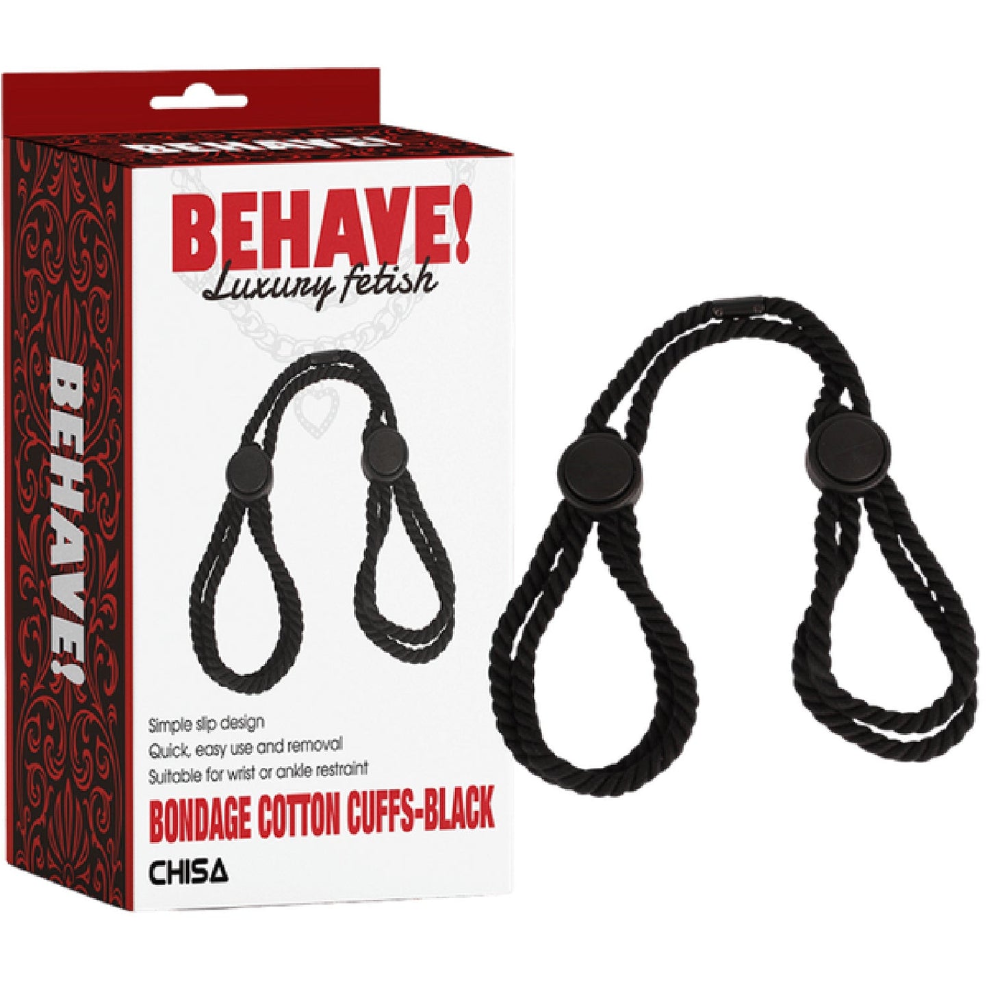 Bondage Cotton Cuffs (Black)