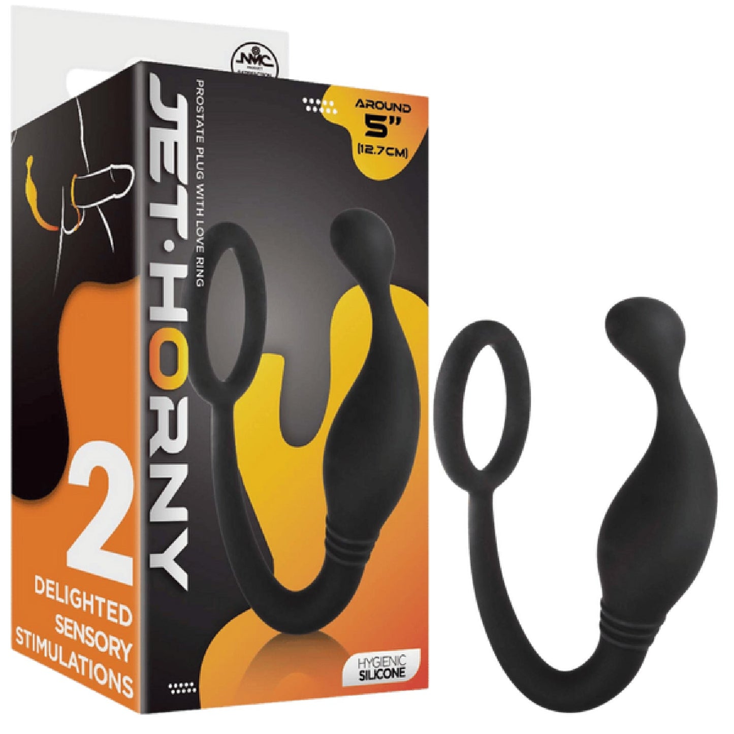 Prostate Plug with Love Ring - 5" (Black)