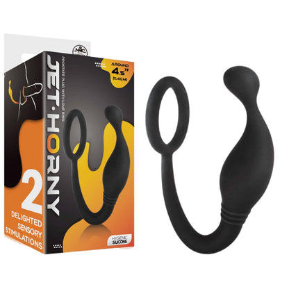 Prostate Plug with Love Ring - 4.5" (Black)