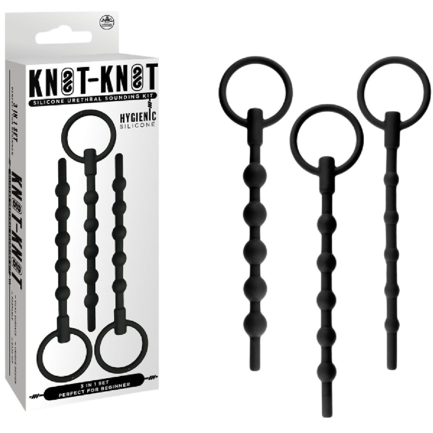Silicone Urethal Sounding Kit - Ribbed (Black)