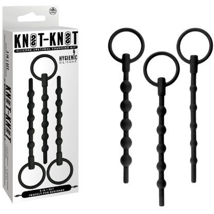 Silicone Urethal Sounding Kit - Ribbed (Black)