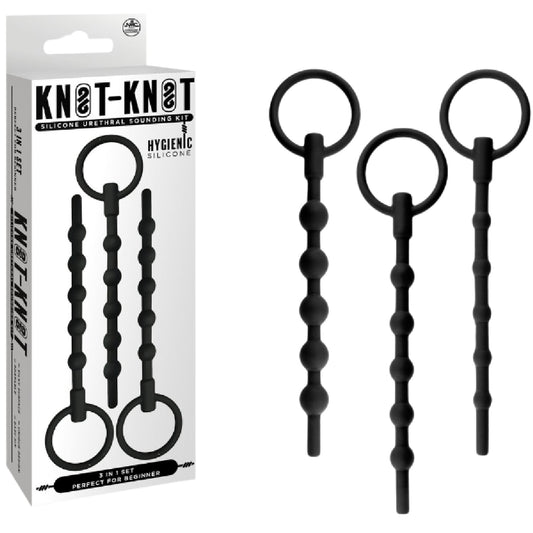 Silicone Urethal Sounding Kit - Ribbed (Black)