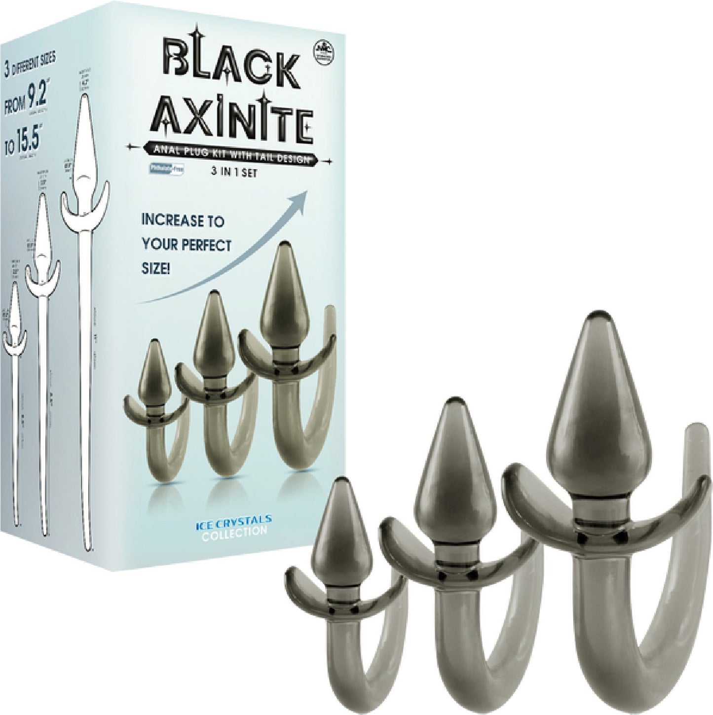 3 In 1 Anal Plug Kit with Tail (Smoke)