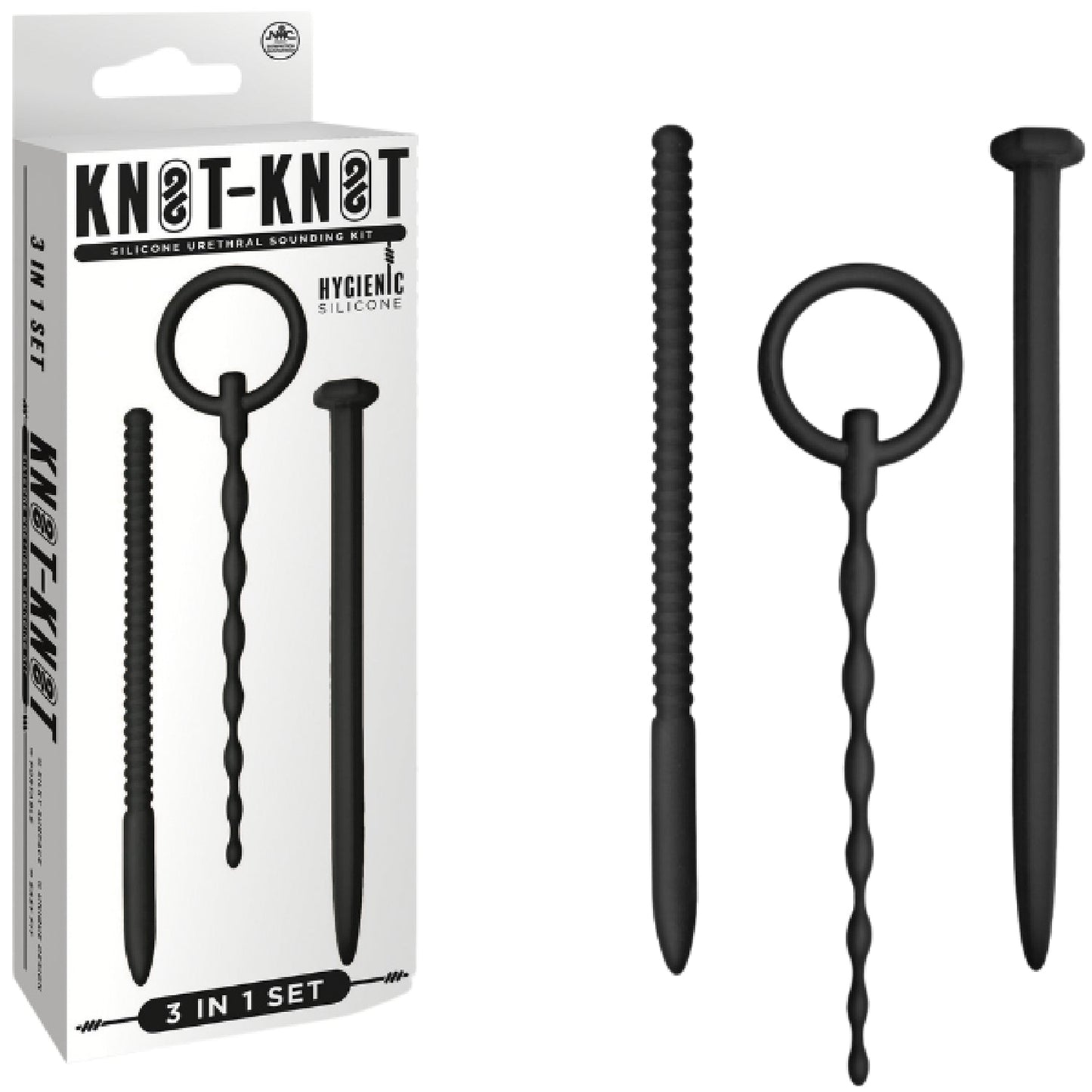 Silicone Urethal Sounding Kit - Nail (Black)