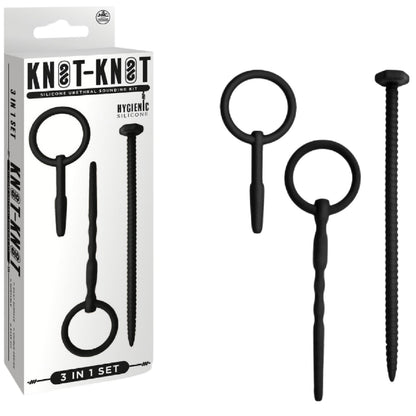 Silicone Urethal Sounding Kit - Screw (Black)