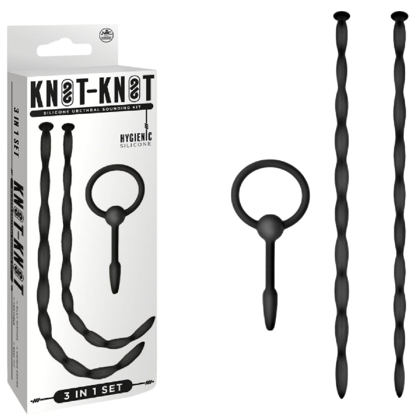 Silicone Urethal Sounding Kit - Twist (Black)