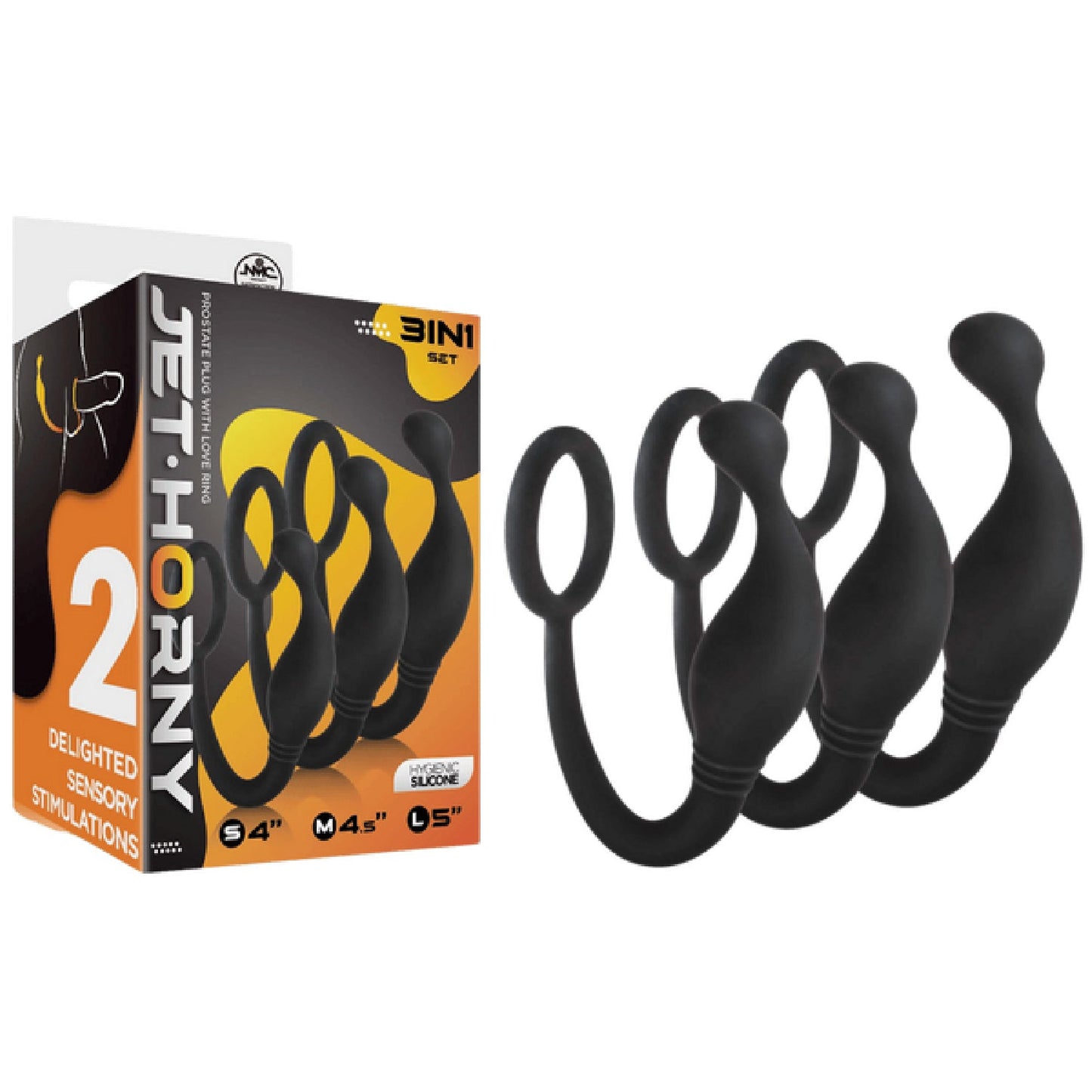 Prostate Plug with Love Ring (3 PCS Set)