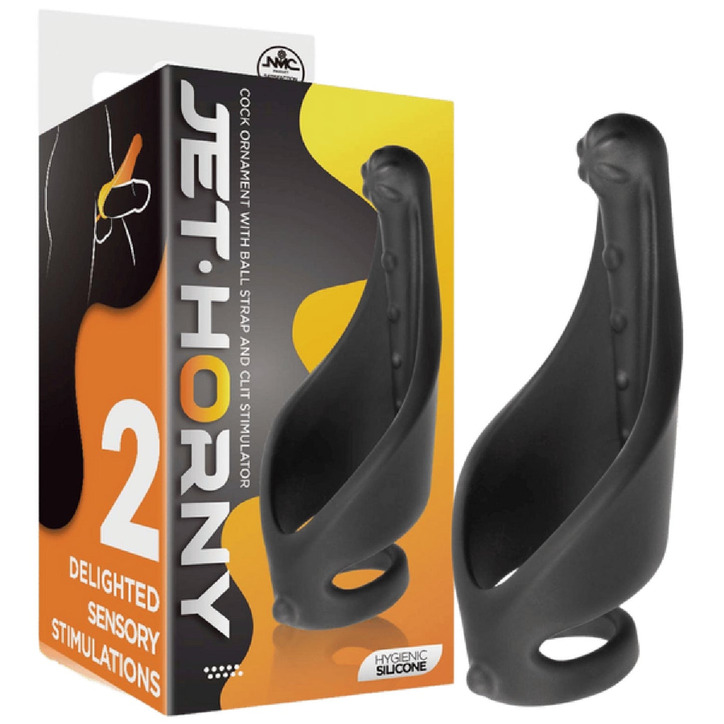 Cock Ring with Ball Strap and Clit Stimulator (Black)