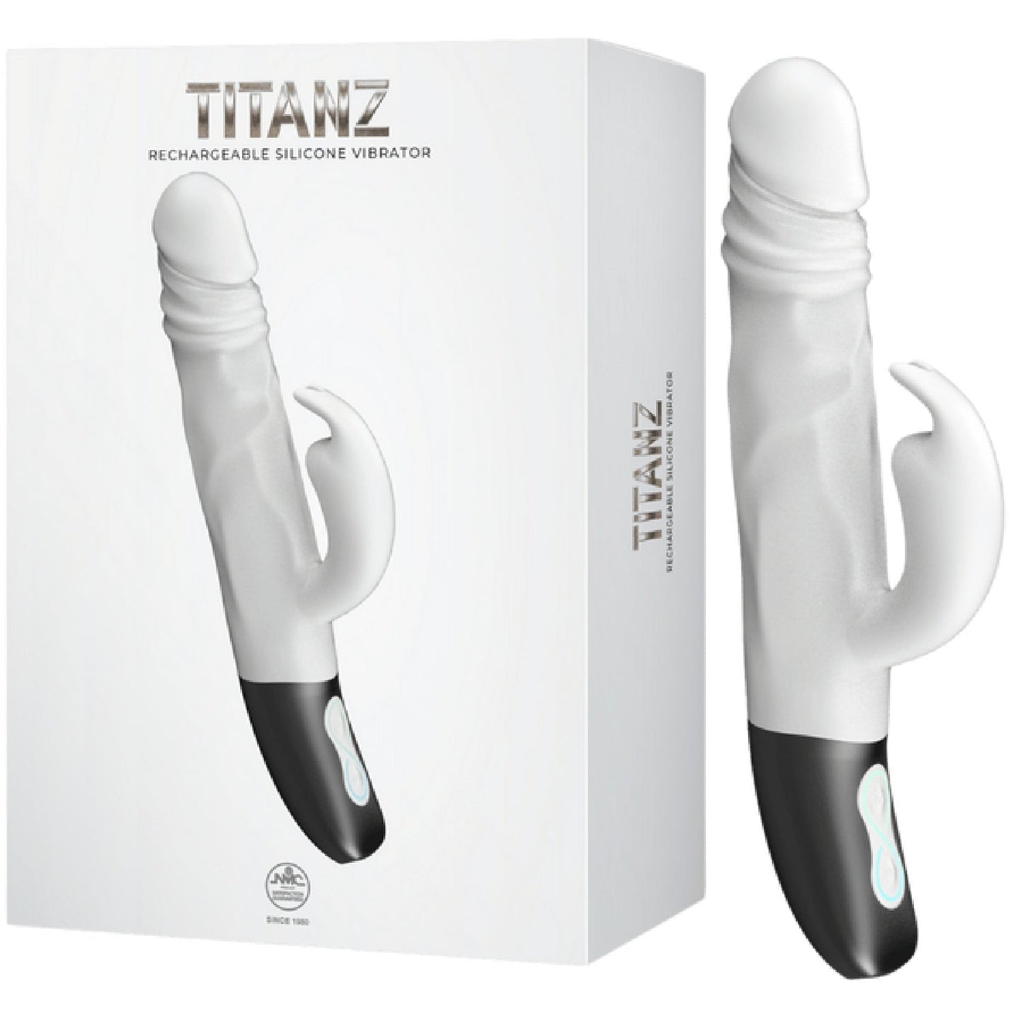 Rotating Rabbit Rechargeable Silicone Vibrator (White)