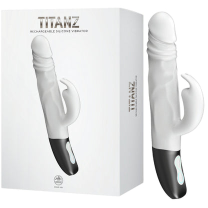 Rotating Rabbit Rechargeable Silicone Vibrator (White)