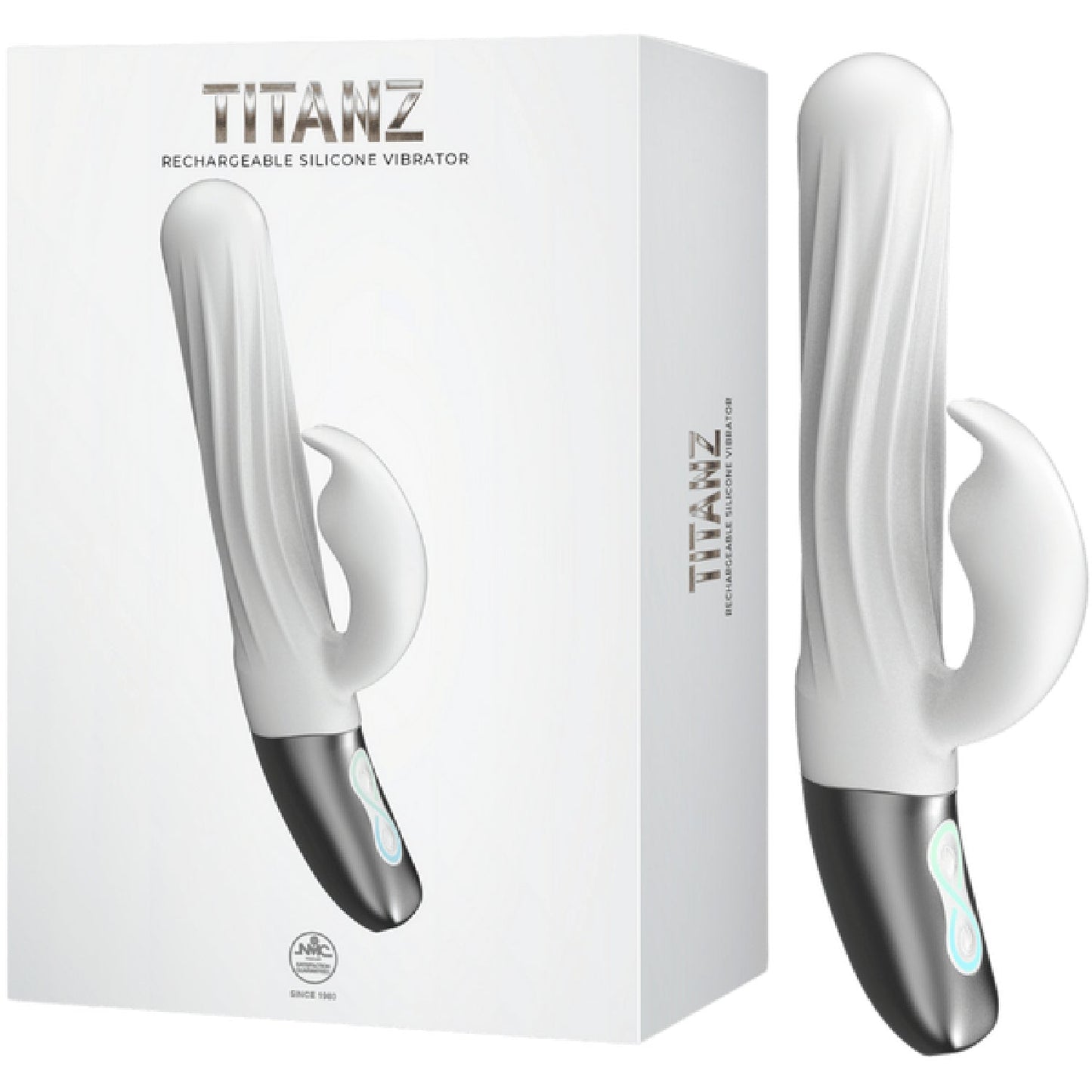Thrusting Rabbit Rechargeable Silicone Vibrator (White)