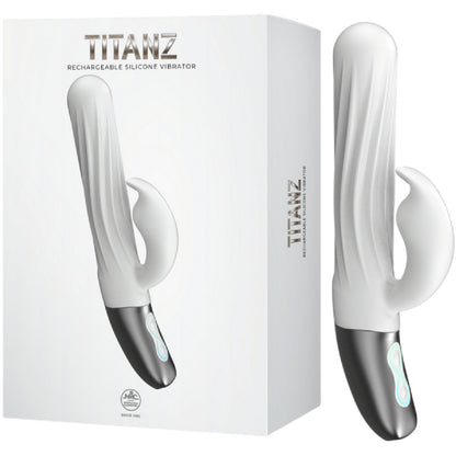 Thrusting Rabbit Rechargeable Silicone Vibrator (White)