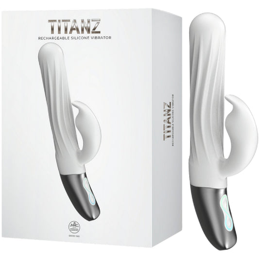 Thrusting Rabbit Rechargeable Silicone Vibrator (White)