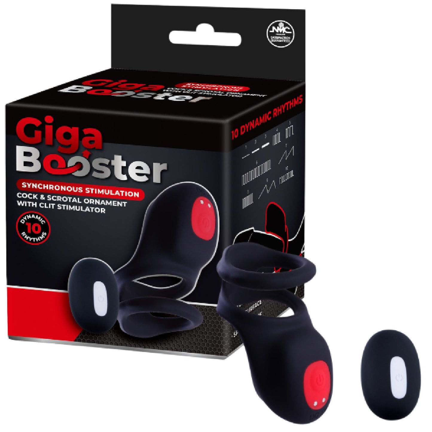 Cock and Scrotal Ornament with Clit Stimulator (Black)