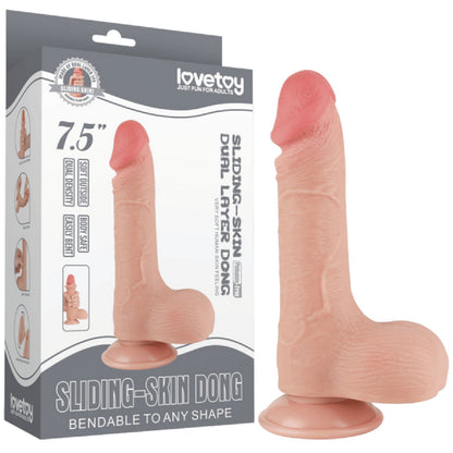 7.5'' Sliding Skin Dual Layer Dong (Flesh)