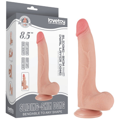 8.5'' Sliding Skin Dual Layer Dong (Flesh)