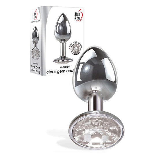 Adam and Eve Clear Gem Anal Plug - Medium
