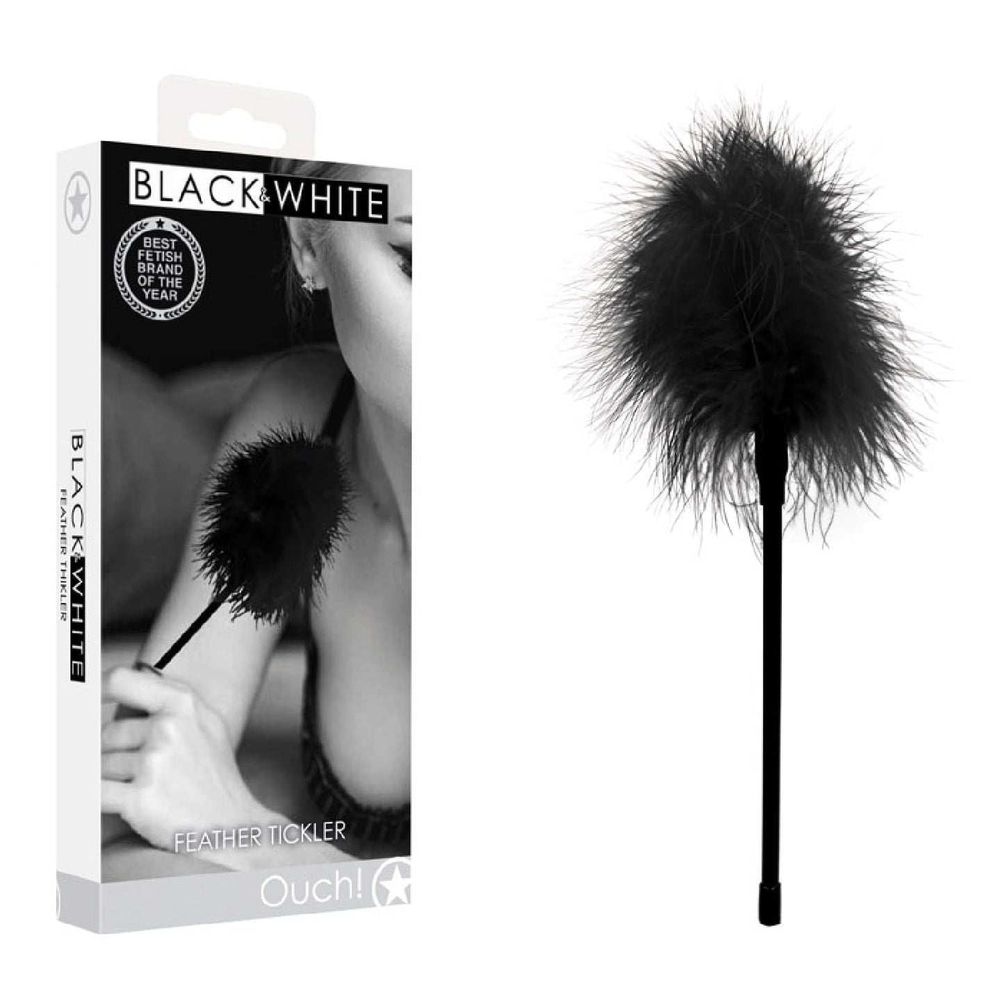OUCH! Black and White Feather Tickler