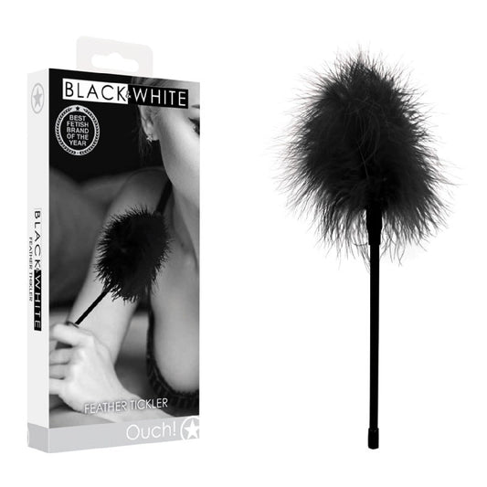 OUCH! Black and White Feather Tickler