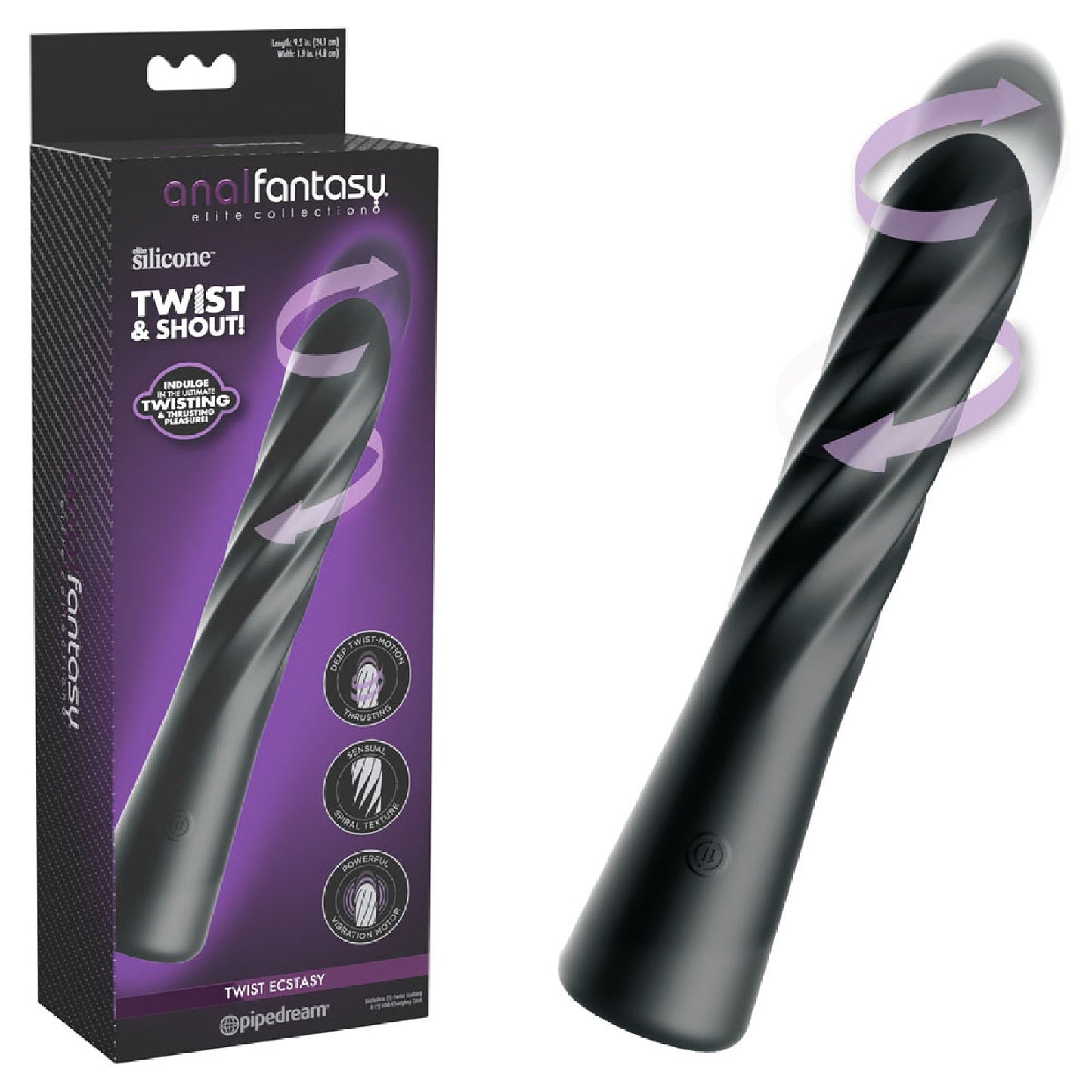 Anal Fantasy Elite Twist Ecstasy - Black