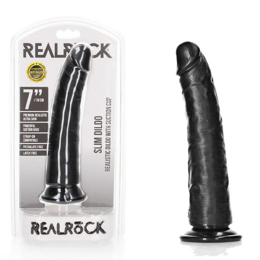 REALROCK Realistic Slim Dildo with Suction Cup - 18cm