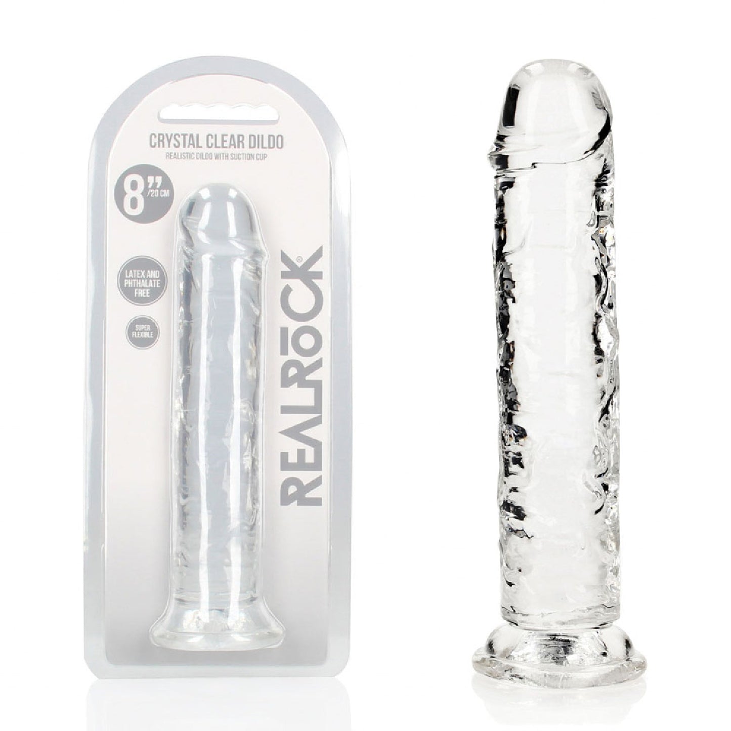 REALROCK 20 cm Straight Dildo - Transparent