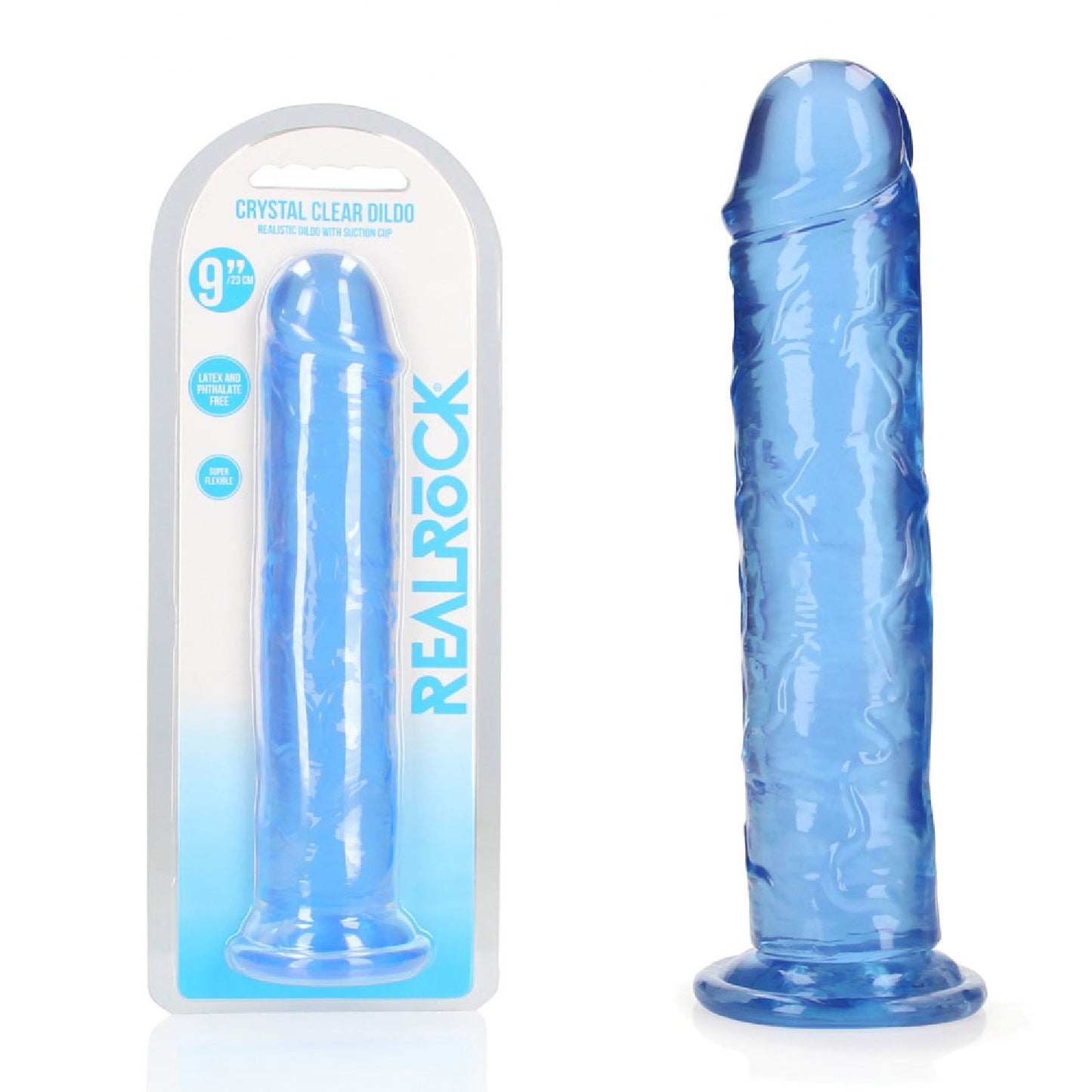 REALROCK 25 cm Straight Dildo - Blue