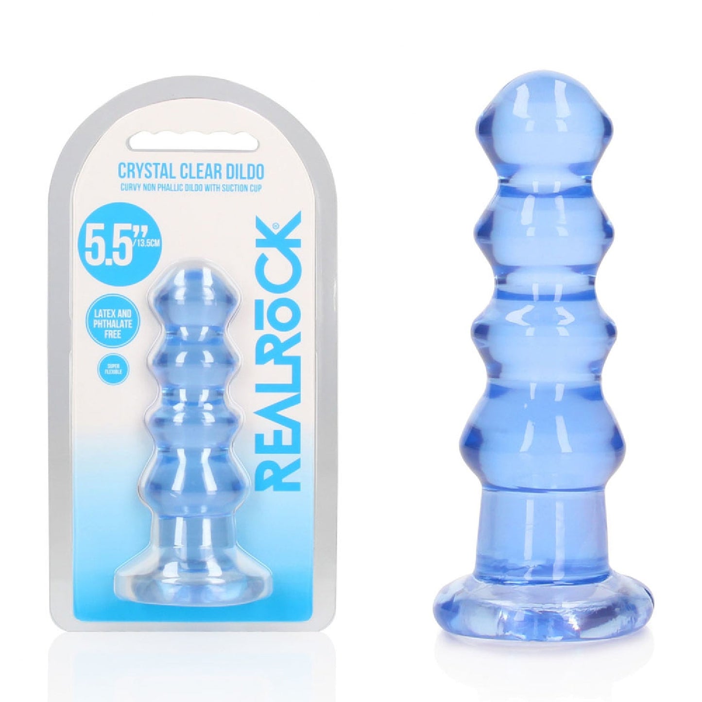 REALROCK 14 cm Curvy Anal Plug - Blue