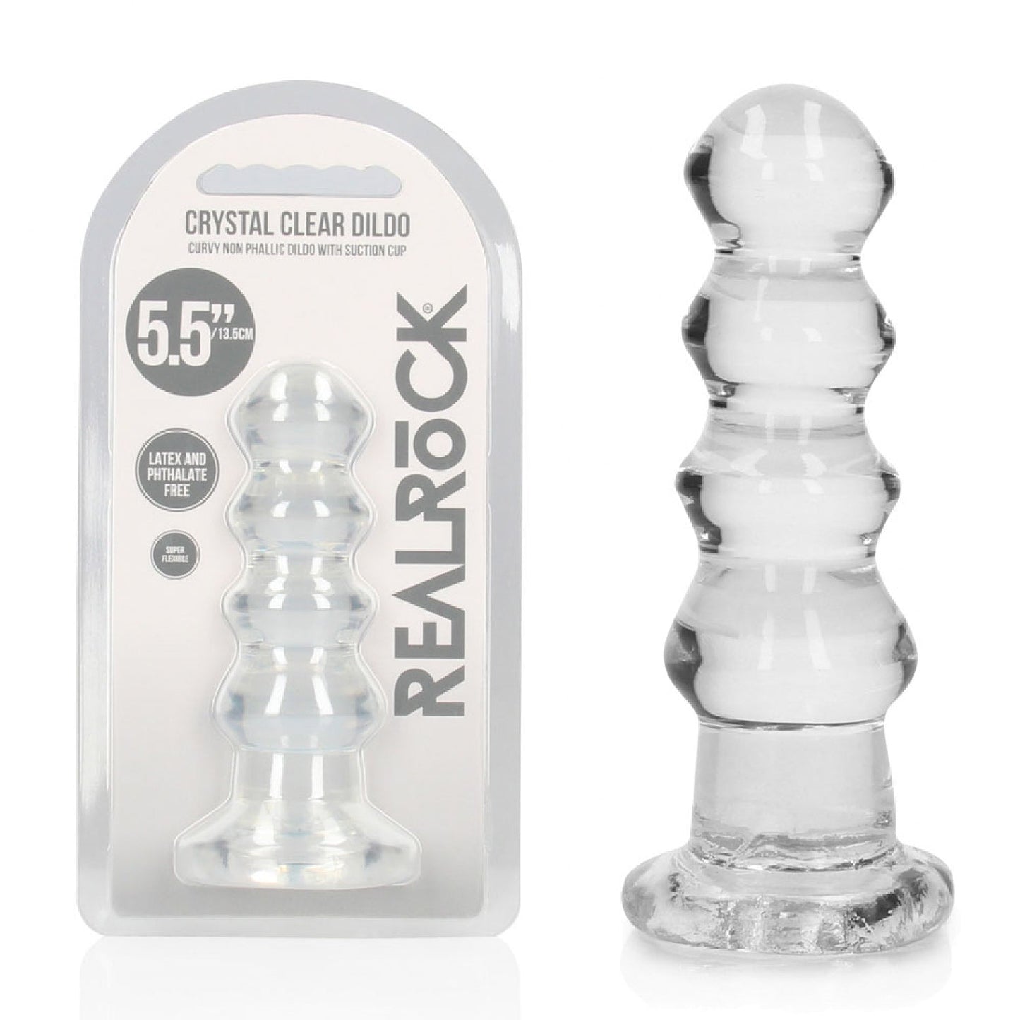 REALROCK 14 cm Curvy Anal Plug - Transparent