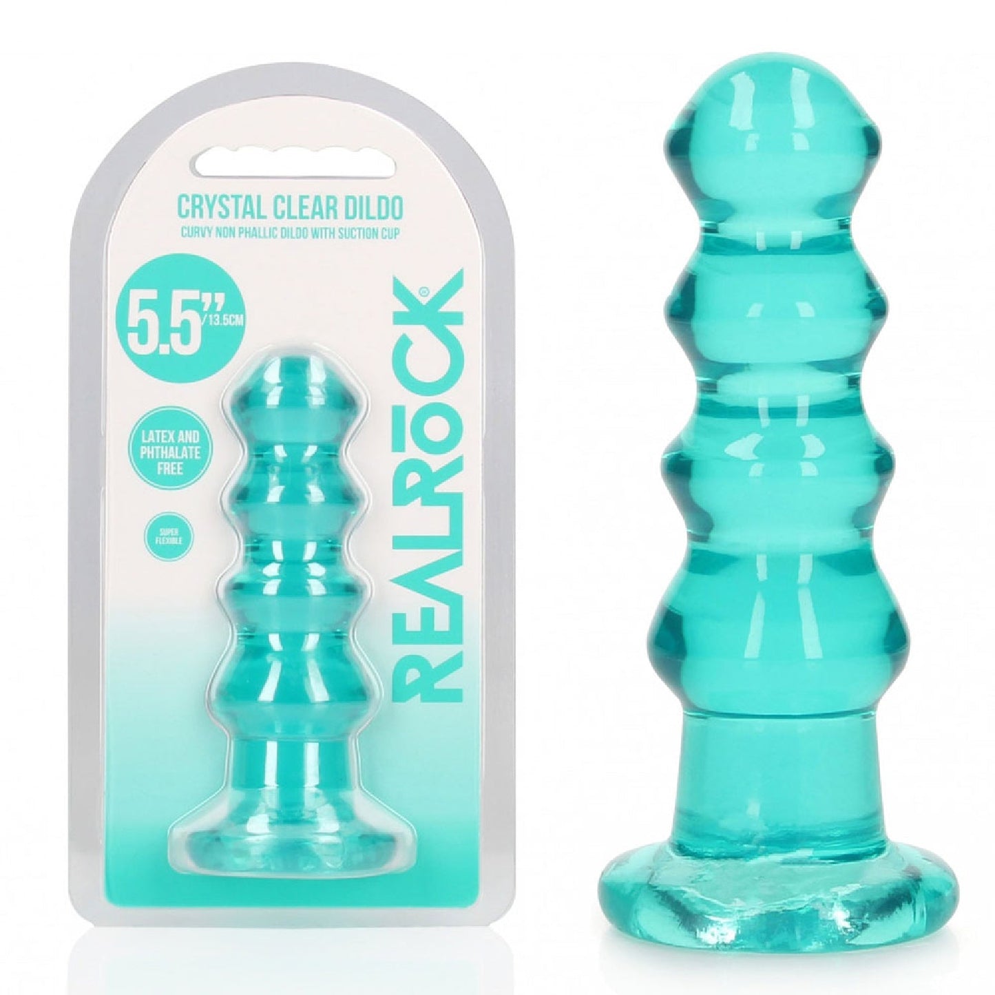 REALROCK 14 cm Curvy Anal Plug - Turquoise
