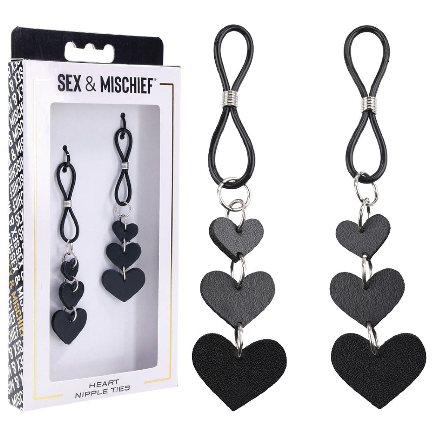Sex and Mischief Heart Nipple Ties
