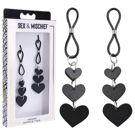 Sex and Mischief Heart Nipple Ties