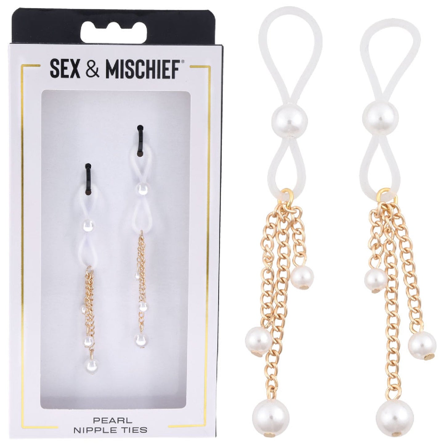 Sex and Mischief Pearl Nipple Ties