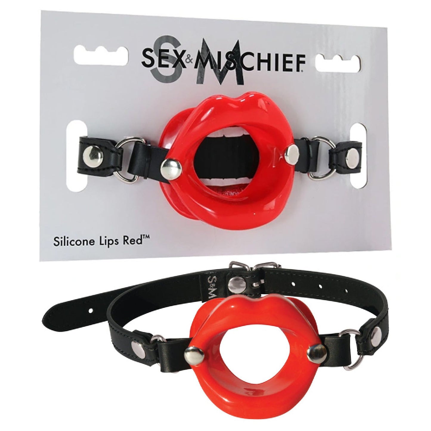 Sex and Mischief Silicone Lips Mouth Gag - Red