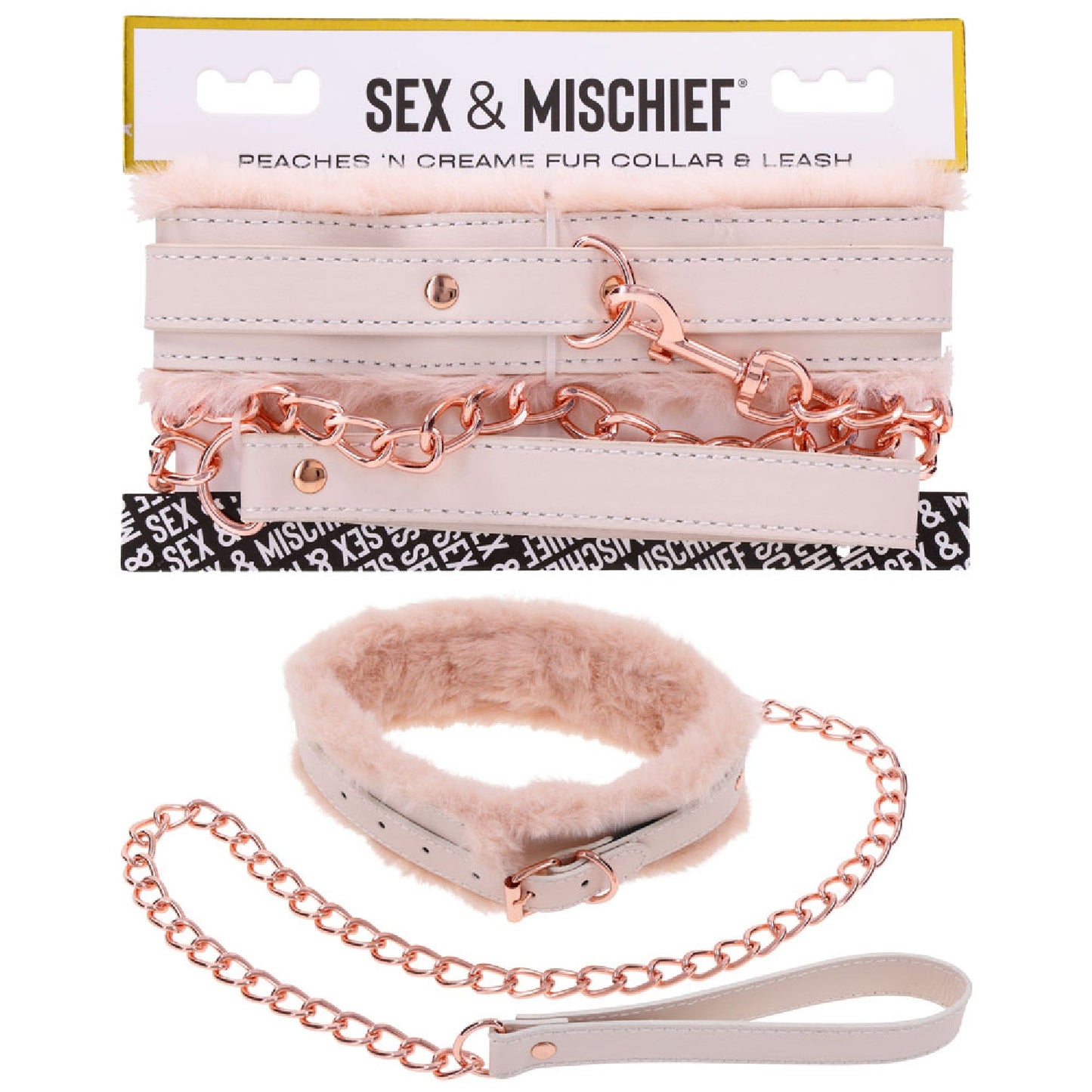 Sex and Mischief Peaches n CreaMe Fur Collar and Leash