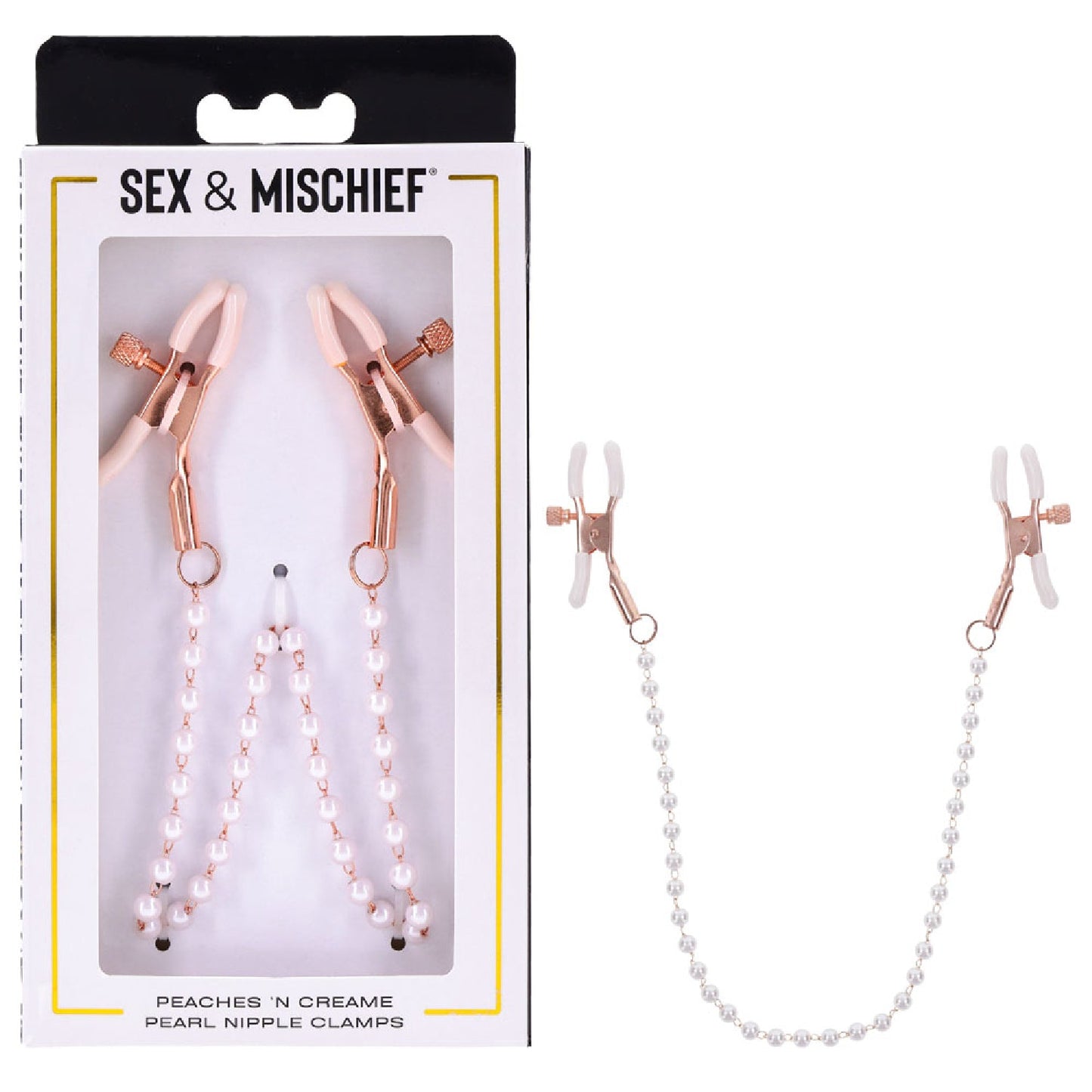 Sex and Mischief Peaches n CreaMe Pearl Nipple Clamps